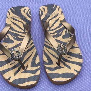 Brighton Alligator charm flip flops